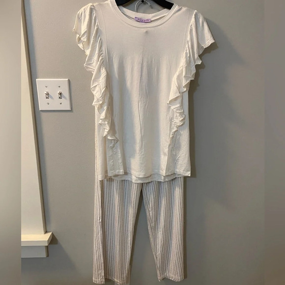 Hale Bob two piece bamboo luxuroisly soft pajama set medium Polka dot bottoms - Picture 2 of 4